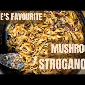 Creamy Mushroom pasta Stroganoff - Daves favourite - vegan