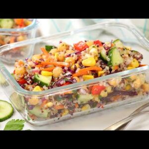Protein Packed Rainbow Salad | Healthy Lunch Meal Prep Idea