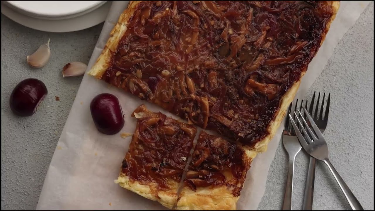 Red Onion And Mushroom Tarte Tatin shorts Simple Smart Eating