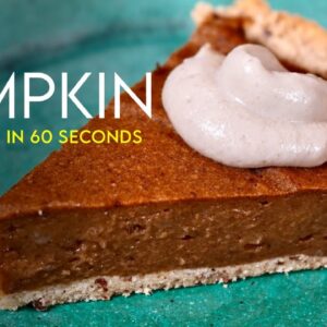 THE BEST vegan PUMPKIN PIE in 60 SECONDS! + free printable recipe